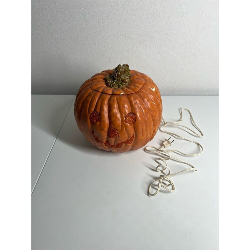 Rare Vintage 1984 Donna Shotto Ceramic Pampkin Lamp 9” See Description - Picture 15 of 16